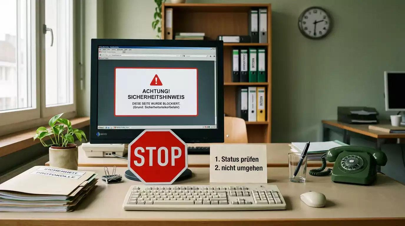 Warnsignal bei blockierter Casino-Seite in der Schweiz